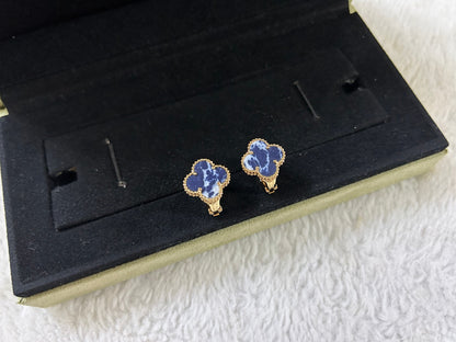 [Polaidi Jewelry]CLOVER PIETERSITE MEDIUM STUD EARRINGS