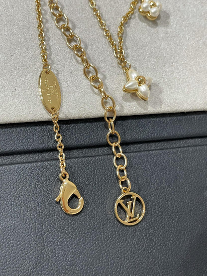 [：Polaidi Jewelry]FLOWERGRAM GOLD白蝶貝二重ネックレス
