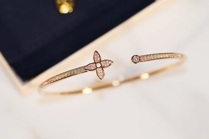 [Polaidi Jewelry]IDYLLE GOLD OPEN BRACELET DIAMOND PAVED