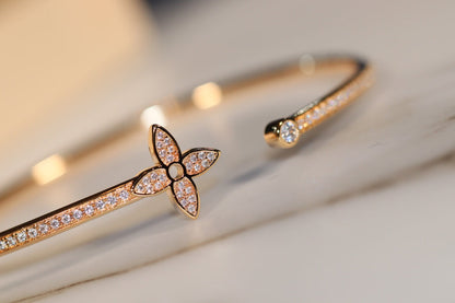 [：Polaidi Jewelry]IDYLLE GOLD OPEN BRACELET DIAMOND PAVED