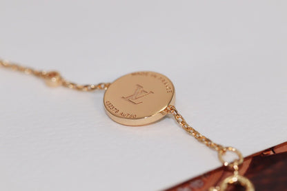 [Polaidi Jewelry]STAR AND SUN 4 MOTIF PINK GOLD MALACHITE BRACELET