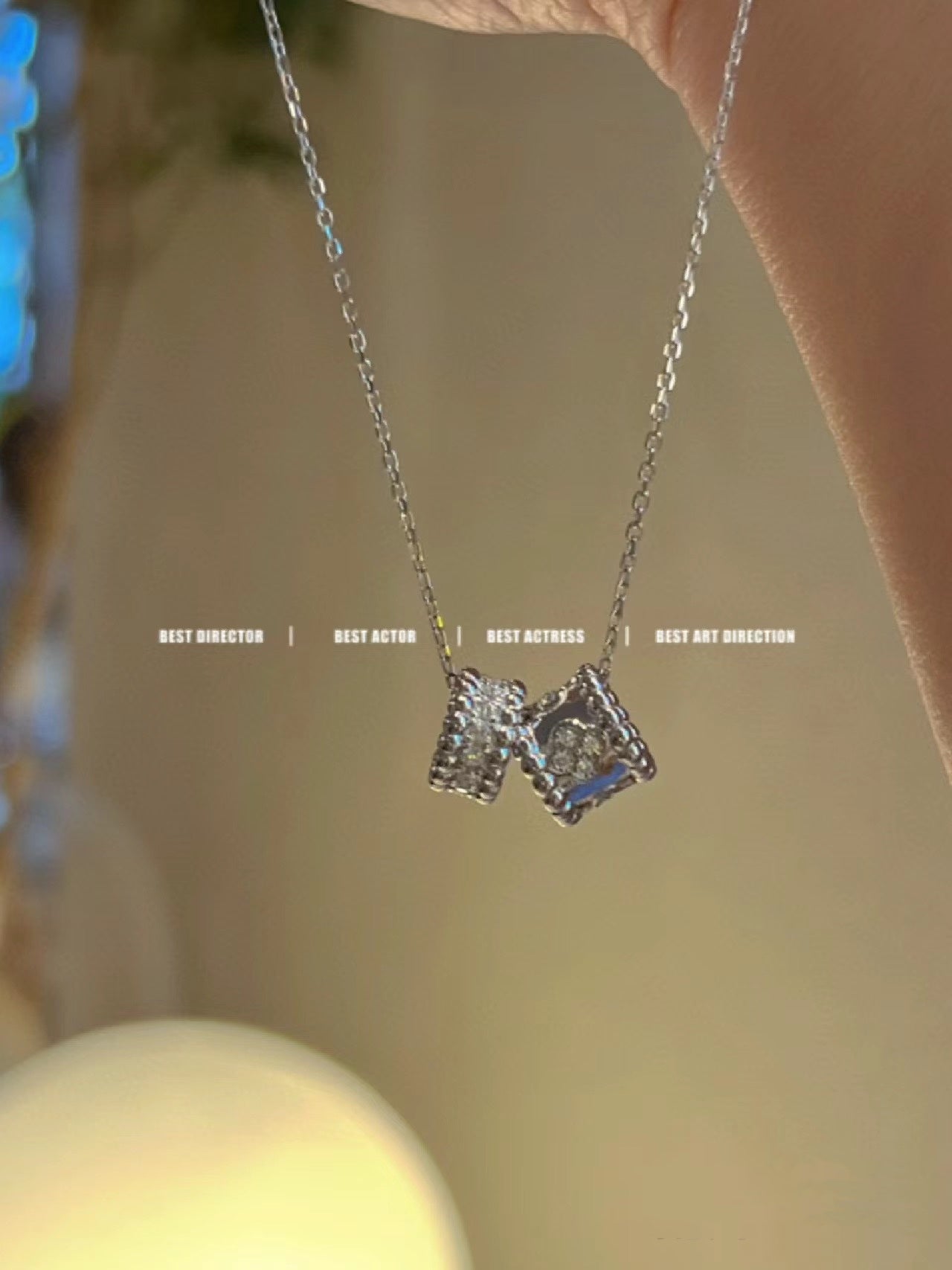 [：Polaidi Jewelry]ぺルレ ダブルペンダント シルバーダイヤモンドネックレス