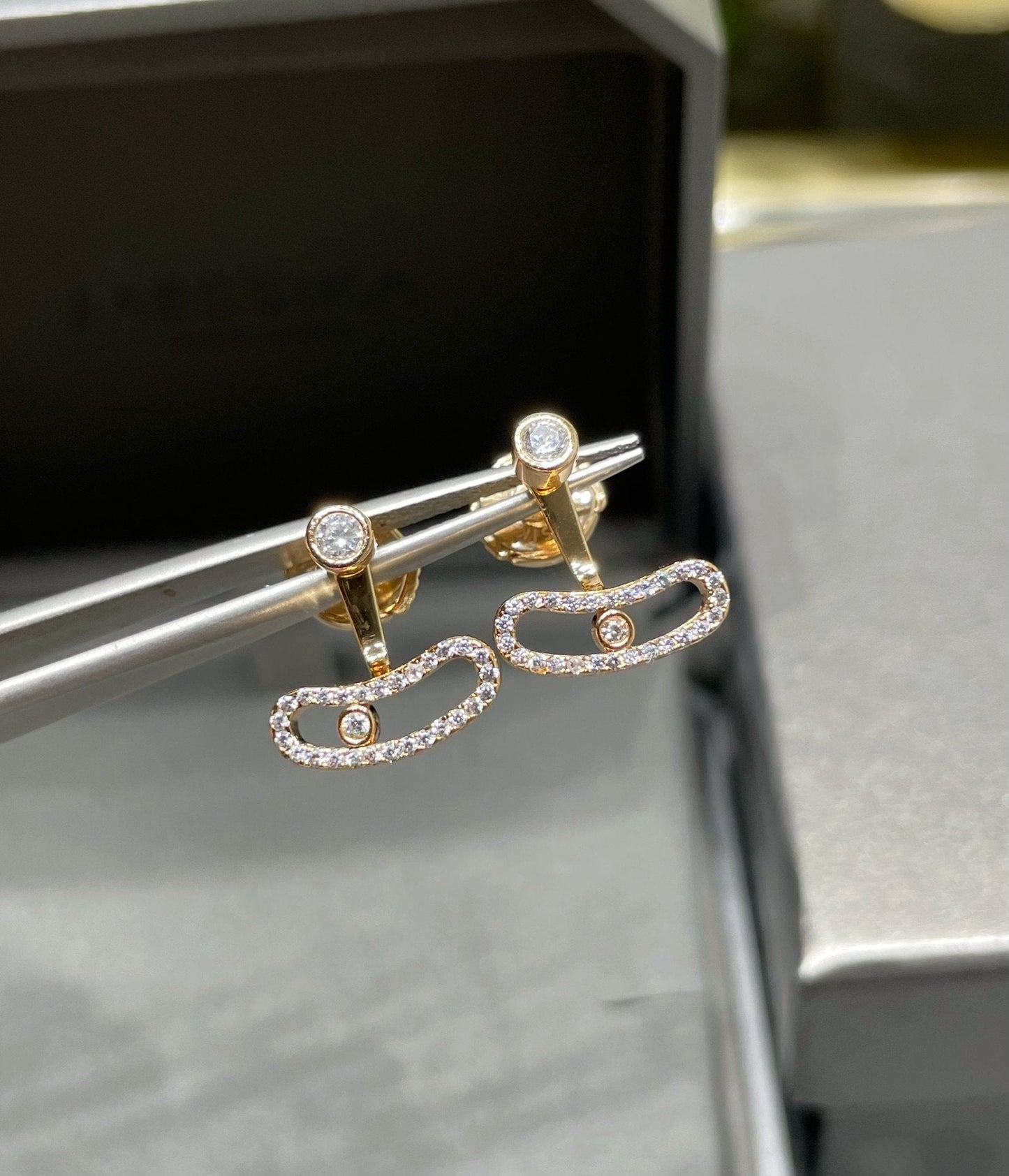 [Polaidi Jewelry]MOVE UNO PINK GOLD DIAMOND EARRINGS