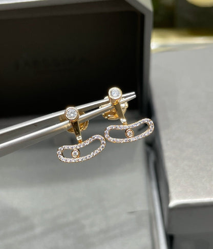 [Polaidi Jewelry]MOVE UNO PINK GOLD DIAMOND EARRINGS