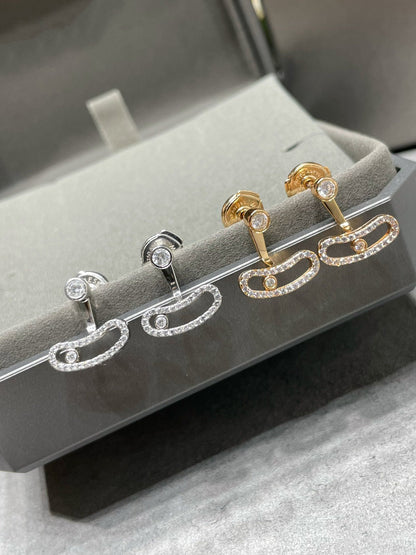 [Polaidi Jewelry]MOVE UNO PINK GOLD DIAMOND EARRINGS