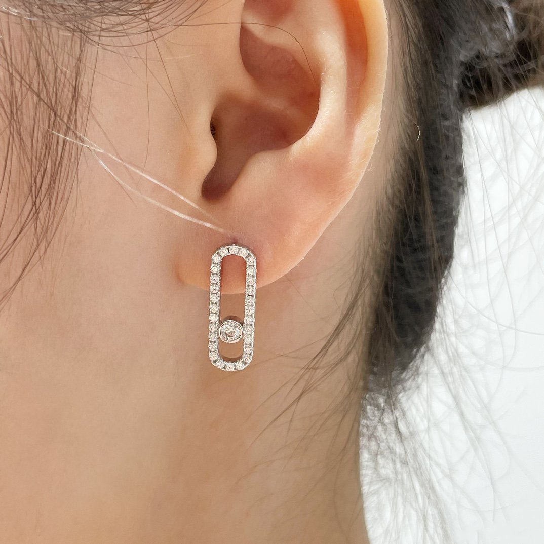 [Polaidi Jewelry]MOVE UNO STUD DIAMOND PAVED EARRINGS