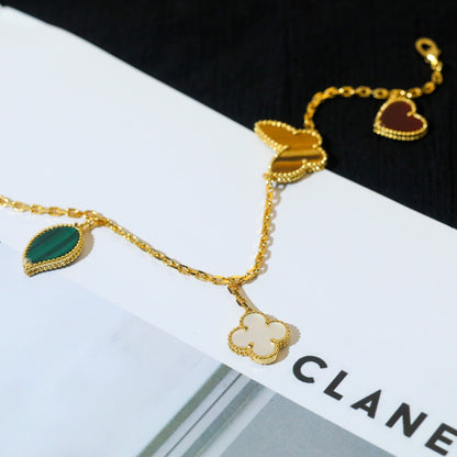 [：Polaidi Jewelry]ラッキー スプリング 5モチーフ ゴールド ブレスレット
