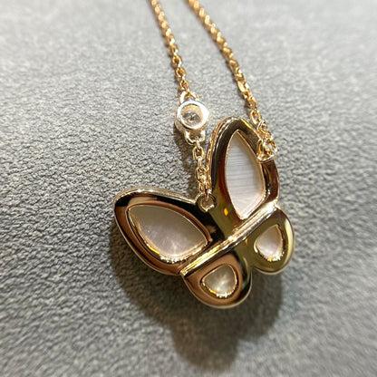 [：Polaidi Jewelry]バタフライ MOP ダイヤモンドネックレス