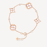 [Perlaura Jewelry ]STAR AND SUN 4 MOTIF WHITE MOP PINK GOLD BRACELET