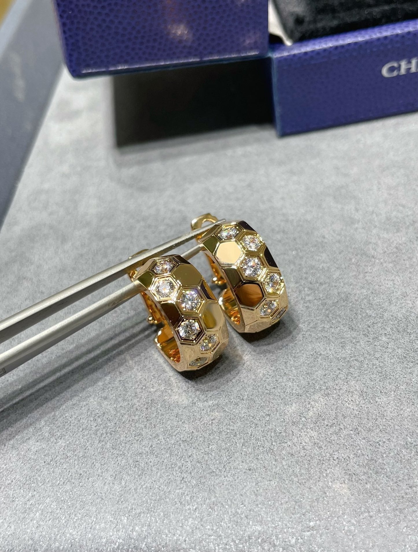 [：Polaidi Jewelry]BEE LOVEダイヤモンドフープピアス