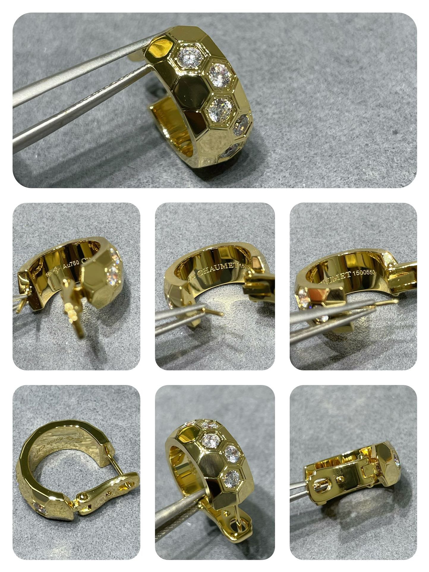 [：Polaidi Jewelry]BEE LOVEダイヤモンドフープピアス