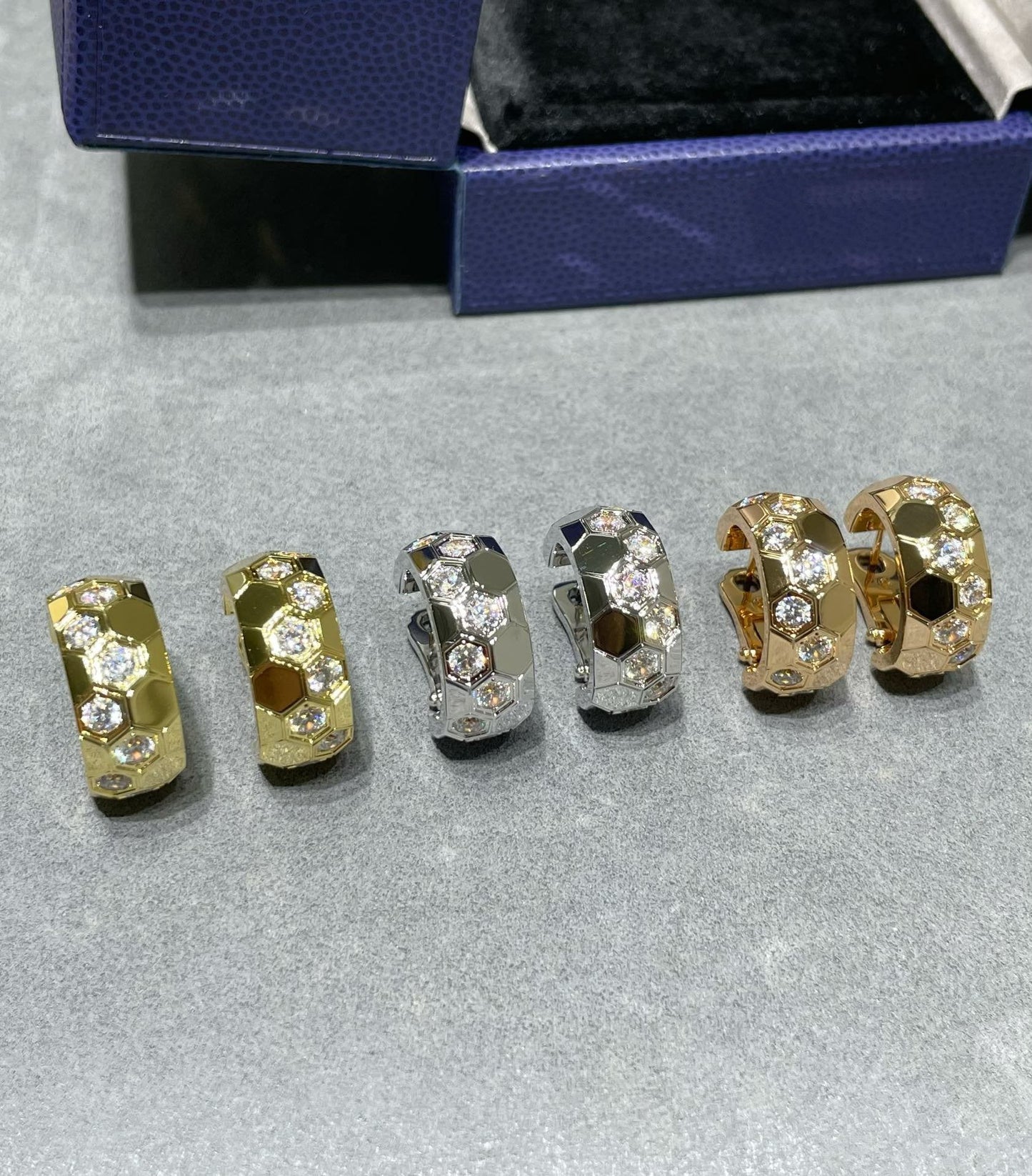 [：Polaidi Jewelry]BEE LOVEダイヤモンドフープピアス