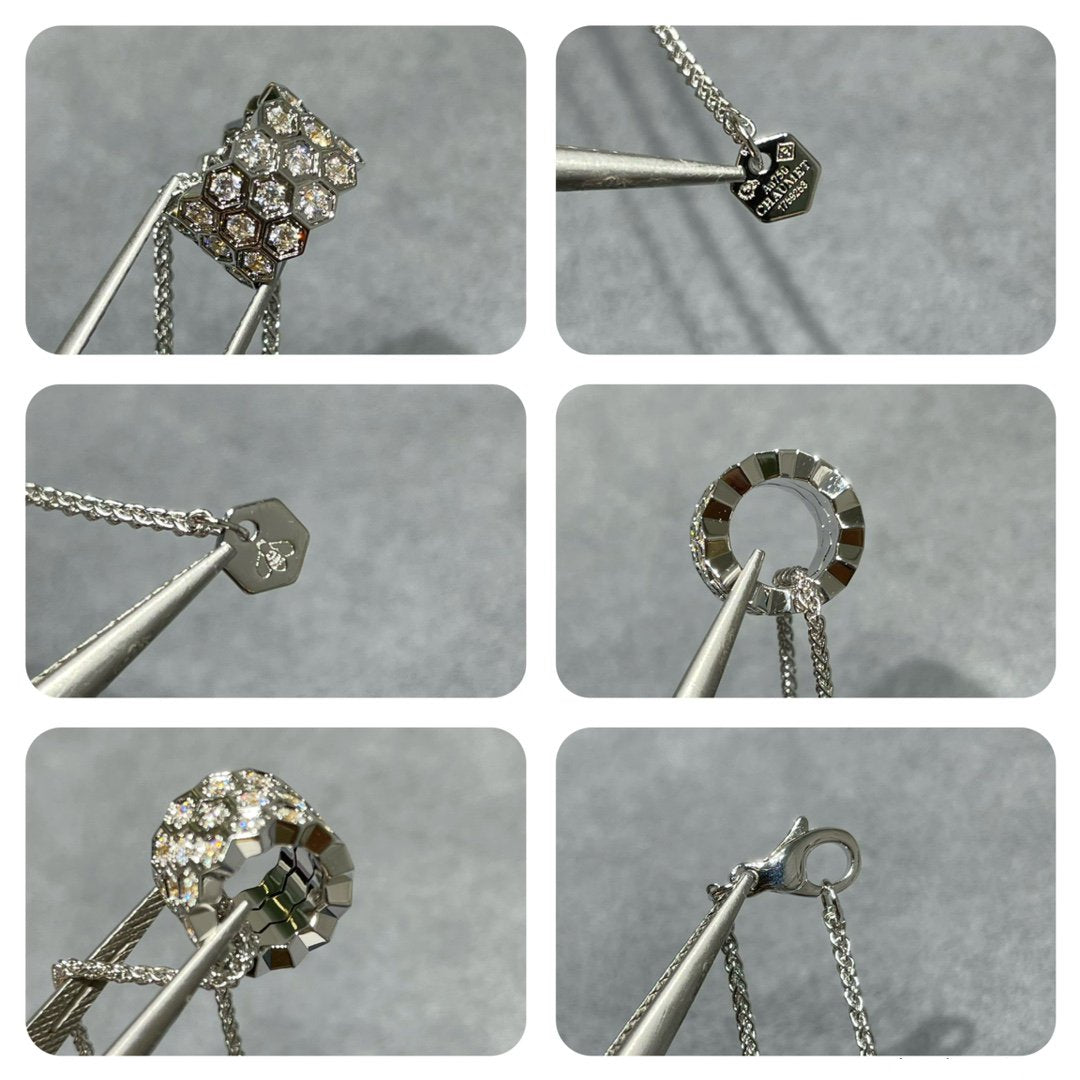 [：Polaidi Jewelry]BEE LOVEダイヤモンドパヴェ3列ネックレス