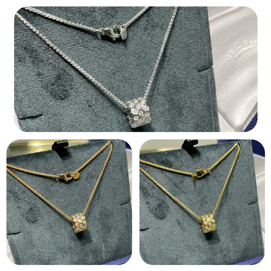 [：Polaidi Jewelry]BEE LOVEダイヤモンドパヴェ3列ネックレス