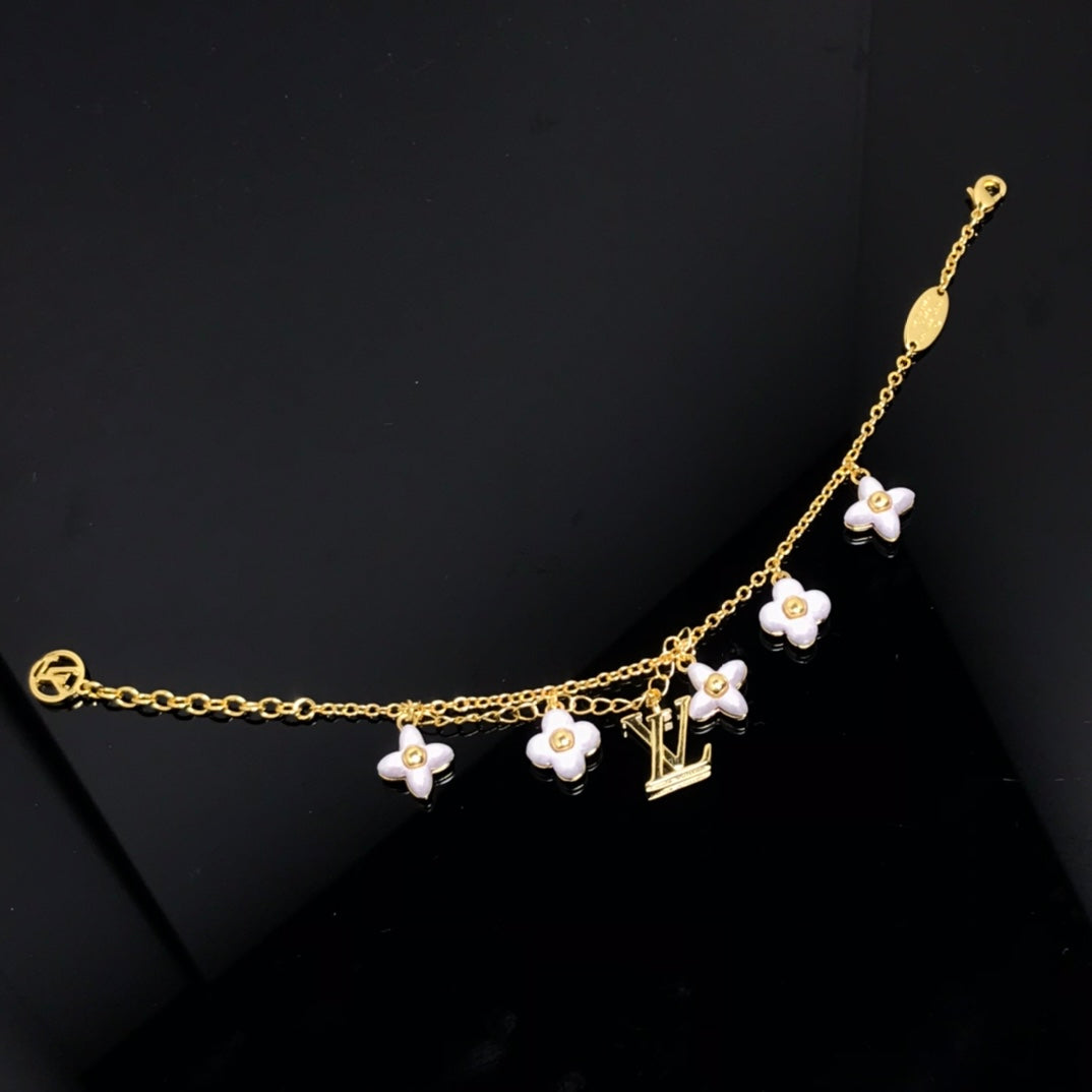 [Polaidi Jewelry]LOGO 6 MOTIF STAR AND SUN GOLD BRACELET