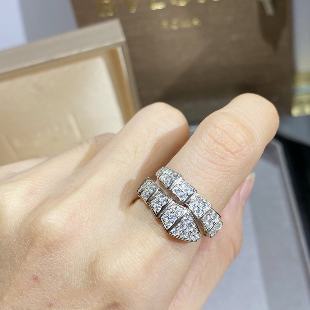 [：Polaidi]SERPENTI RING SILVER DIAMOND PAVED