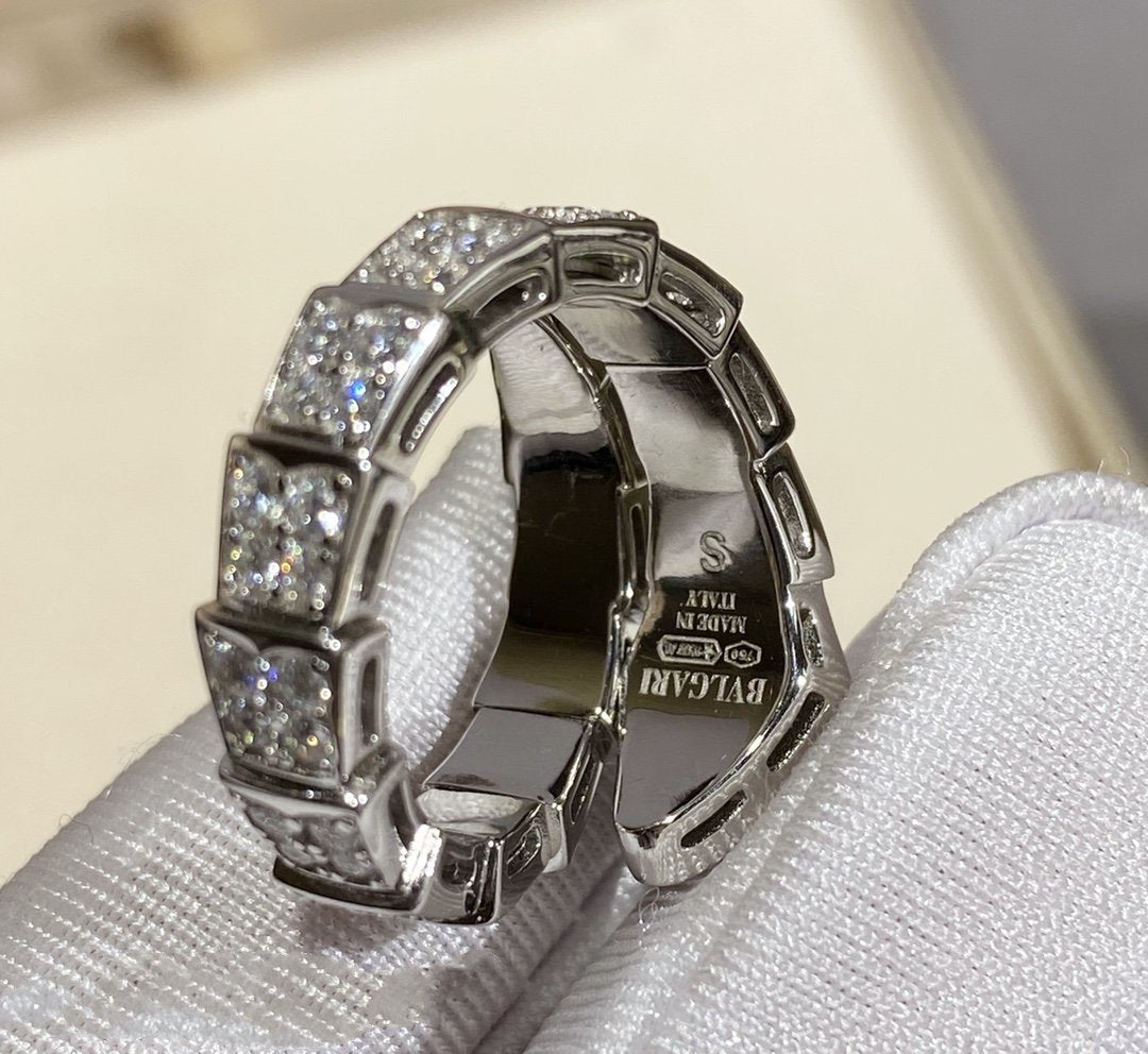 [：Polaidi]SERPENTI RING SILVER DIAMOND PAVED