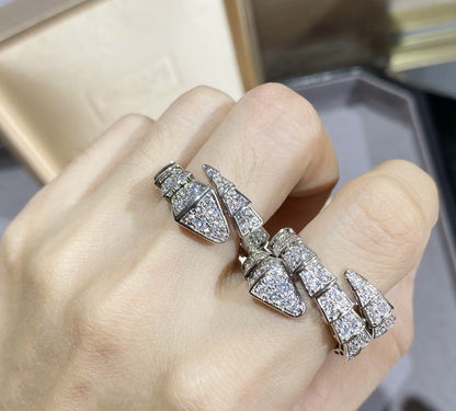 [：Polaidi]SERPENTI LARGE RING SILVER DIAMOND PAVED
