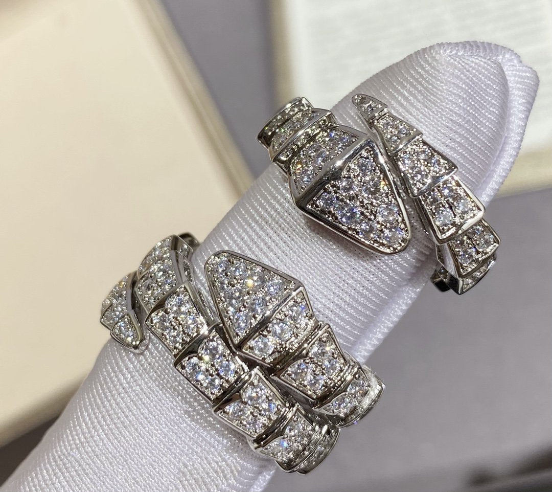 [：Polaidi]SERPENTI LARGE RING SILVER DIAMOND PAVED