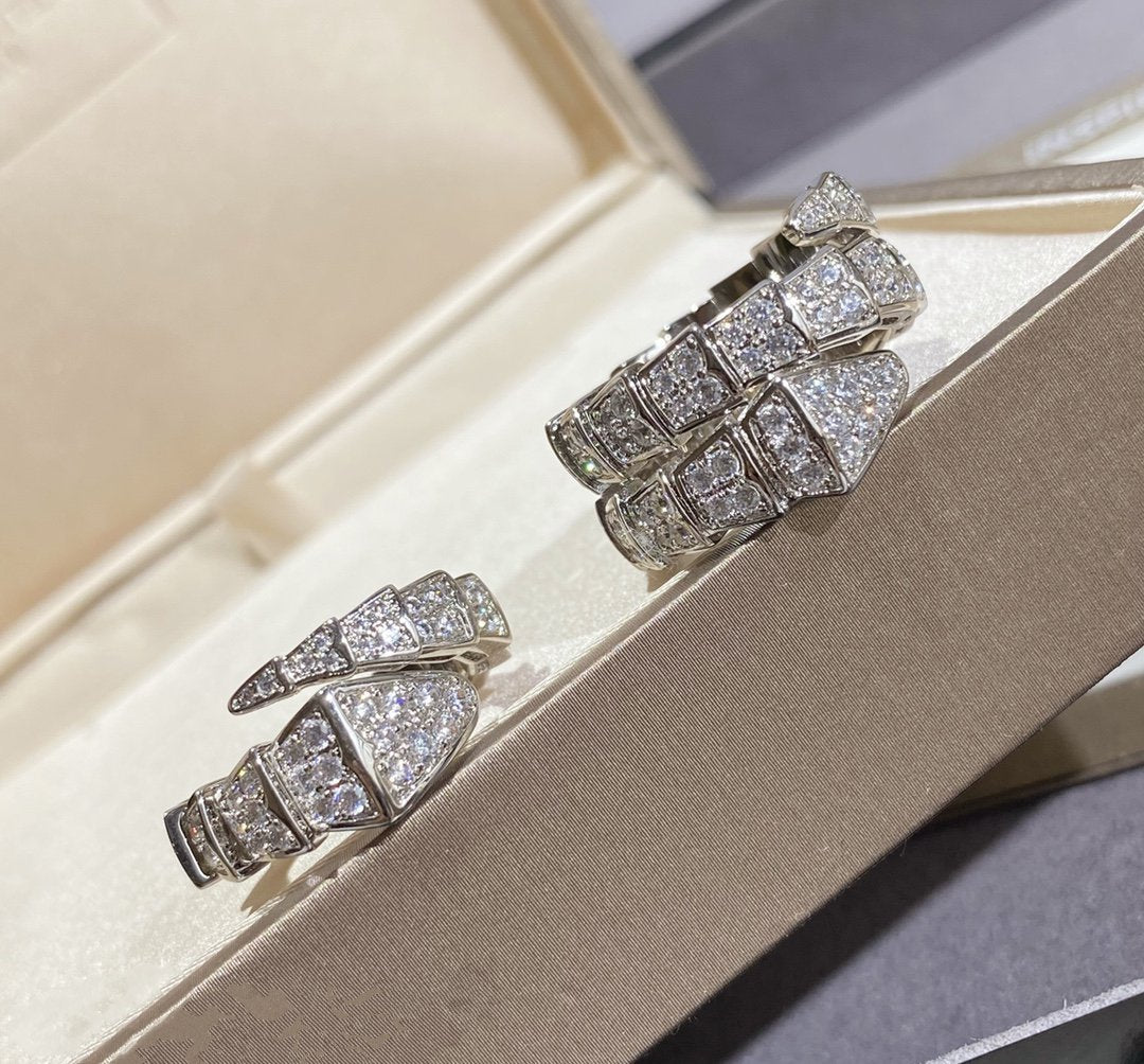 [：Polaidi]SERPENTI LARGE RING SILVER DIAMOND PAVED