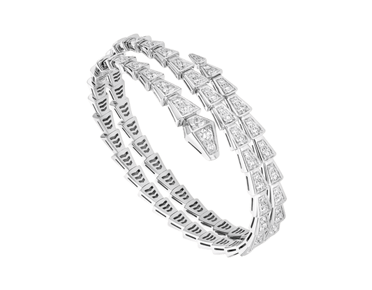 [：Polaidi]SERPENTI BRACELET SILVER DIAMOND DOUBLE ROW