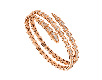 [：Polaidi]SERPENTI BRACELET PINK GOLD DIAMOND DOUBLE ROW