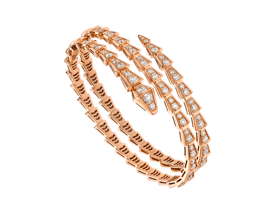 [：Polaidi]SERPENTI BRACELET PINK GOLD DIAMOND DOUBLE ROW