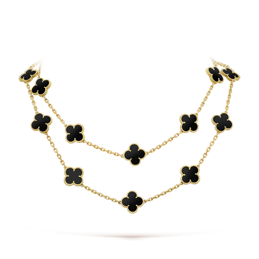 [Polaidi Jewelry]CLOVER 20 MOTIFS ONYX NECKLACE