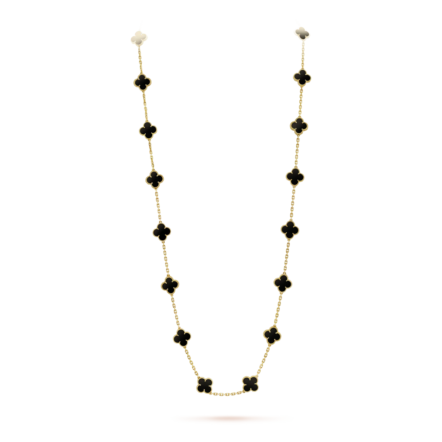 [：Polaidi Jewelry]クローバー 20モチーフ オニキス ネックレス