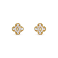 [Perlaura Jewelry ]CLOVER MEDIUM 1 MOTIFS FUll DIAMOND EARRINGS