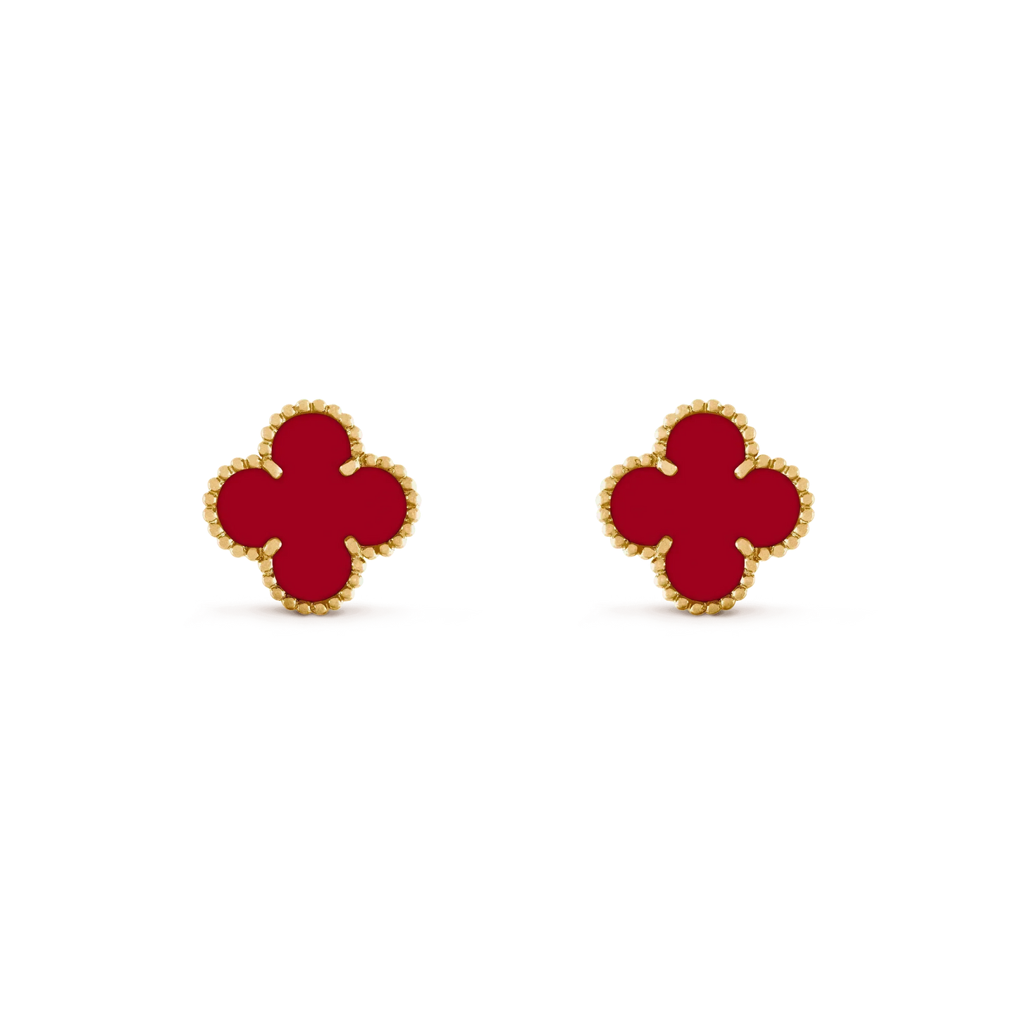[：Polaidi Jewelry]CLOVER MEDIUM 1 MOTIFS CARNELIAN  EARRINGS