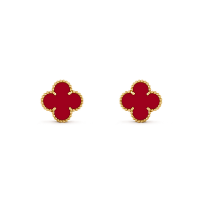 [：Polaidi Jewelry]CLOVER MEDIUM 1 MOTIFS CARNELIAN  EARRINGS