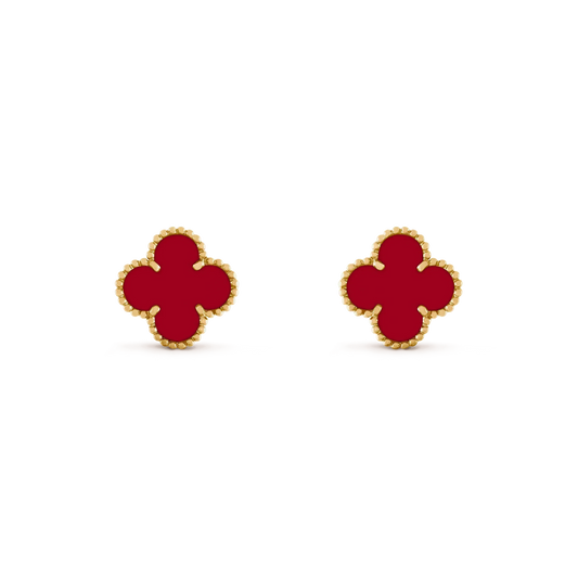 [：Polaidi Jewelry]CLOVER MEDIUM 1 MOTIFS CARNELIAN  EARRINGS