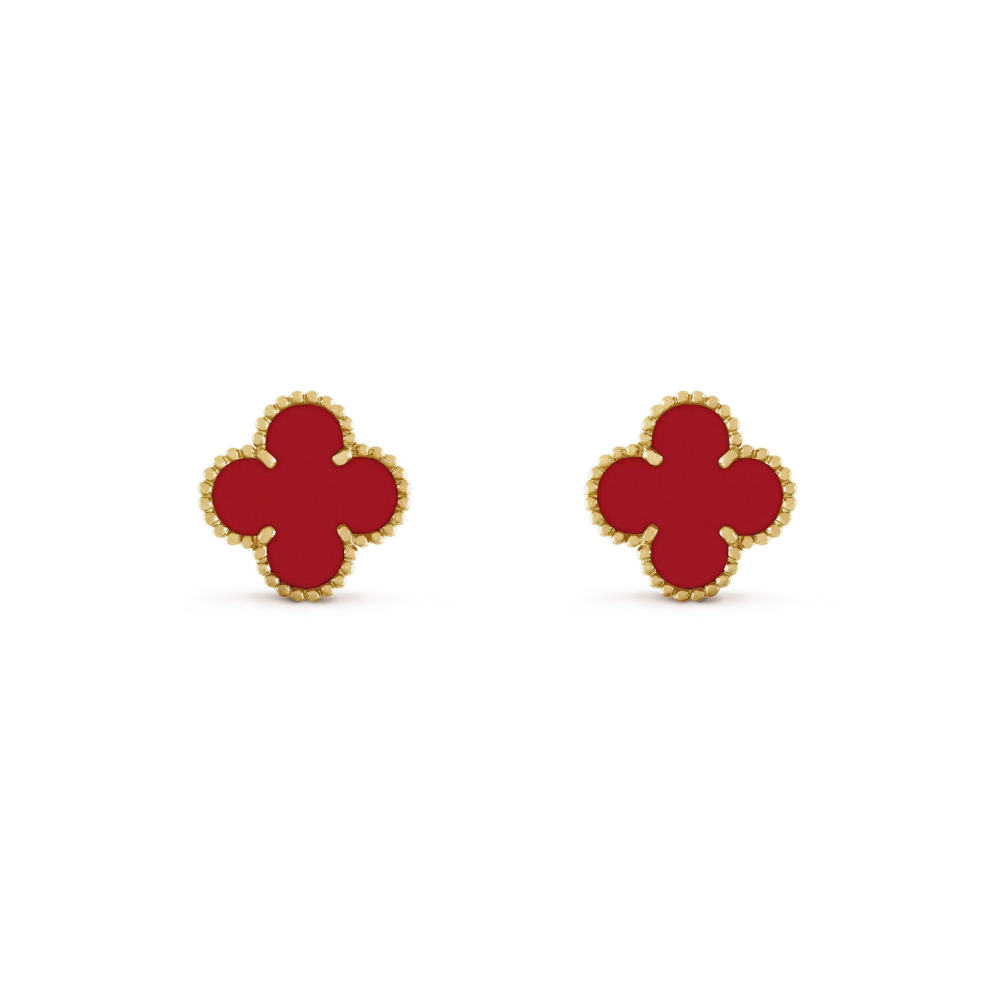 [Polaidi Jewelry]CLOVER MINI 9.5MM CARNELIAN EARRINGS