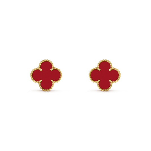 [Polaidi Jewelry]CLOVER MINI 9.5MM CARNELIAN EARRINGS