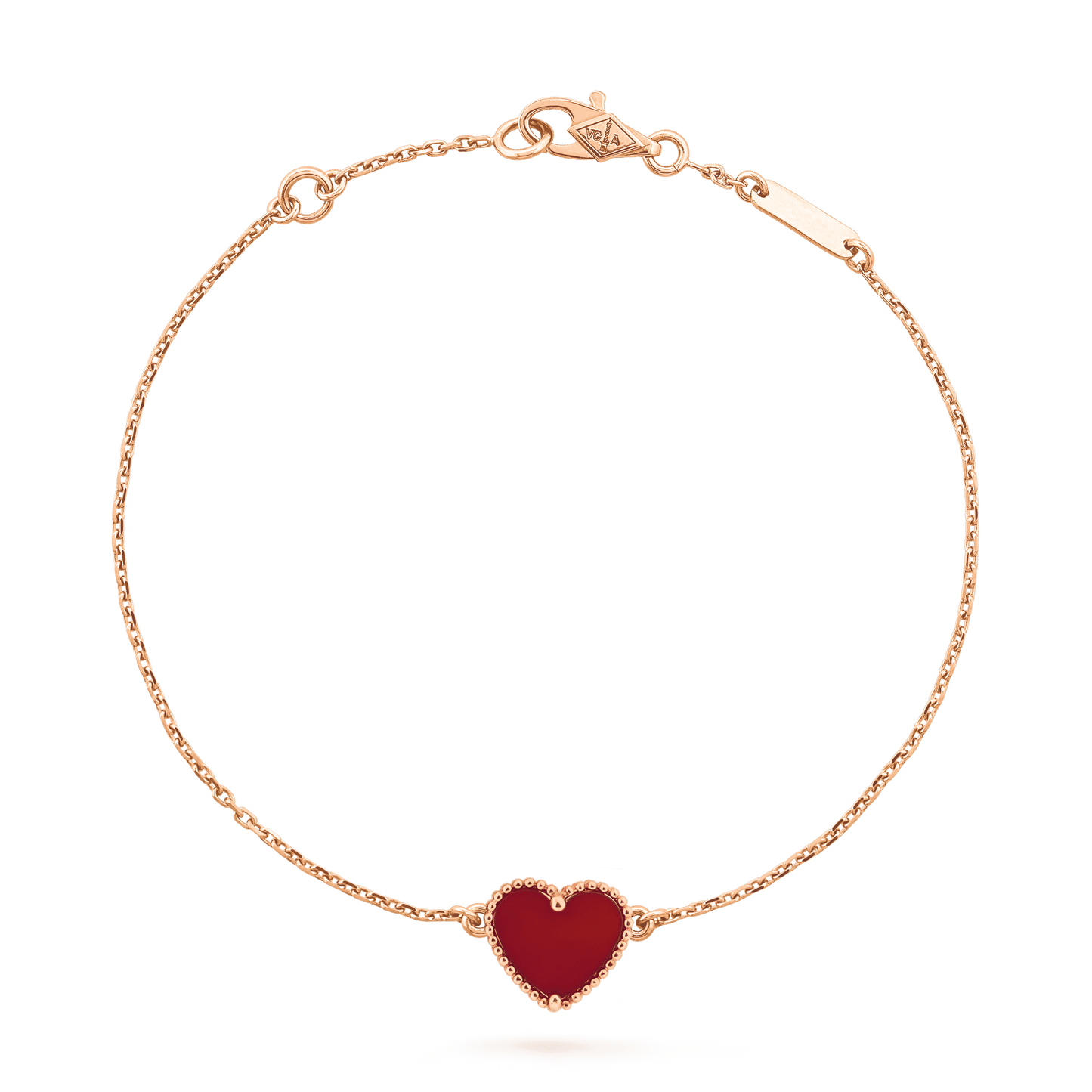 [：Polaidi Jewelry]HEART CARNELIAN PINK GOLD BRACELET