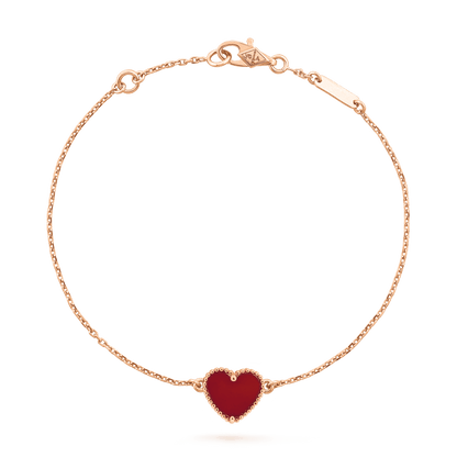 [：Polaidi Jewelry]HEART CARNELIAN PINK GOLD BRACELET