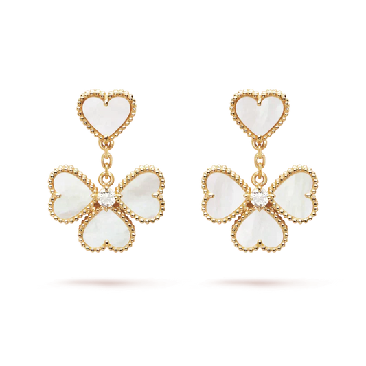 [：Polaidi Jewelry]CLOVER SWEET WHITE MOP EARRINGS