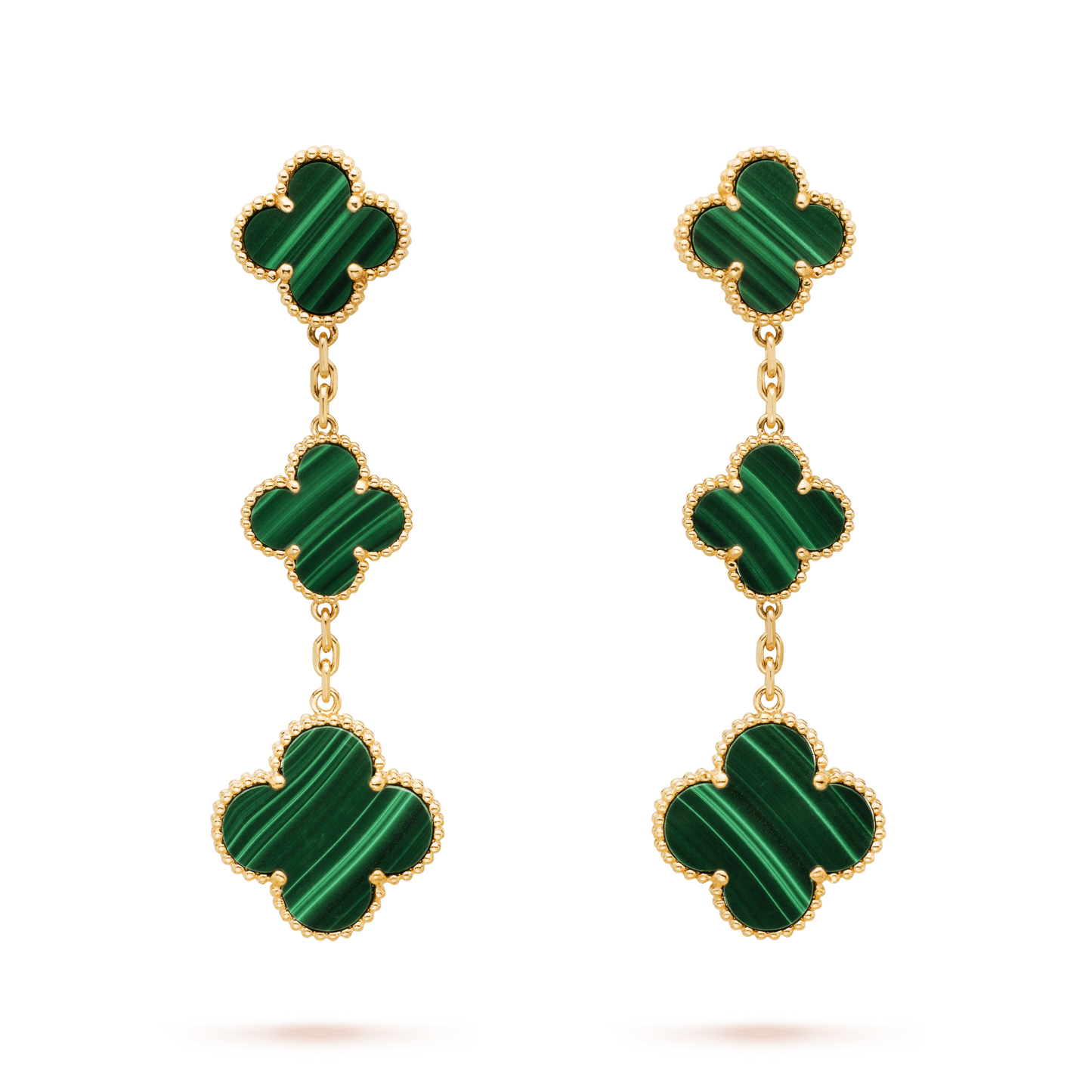 [：Polaidi Jewelry]CLOVER MALACHITE 3 MOTIFS GOLD