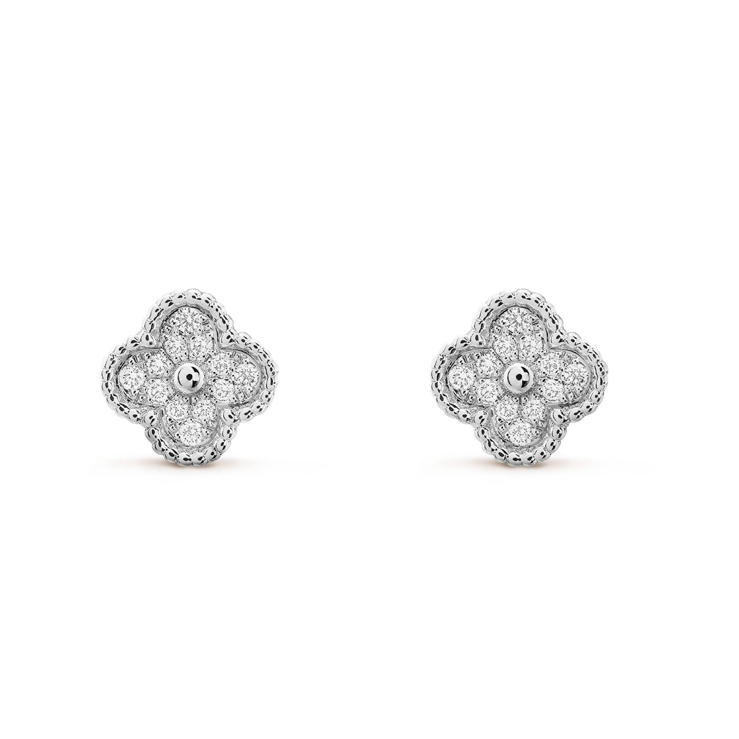 [：Polaidi Jewelry]CLOVER MINI DIAMOND STUD EARRINGS