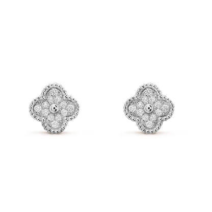 [：Polaidi Jewelry]CLOVER MINI DIAMOND STUD EARRINGS