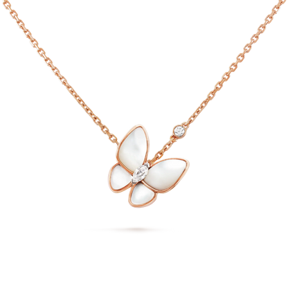 [：Polaidi Jewelry]バタフライ MOP ダイヤモンドネックレス