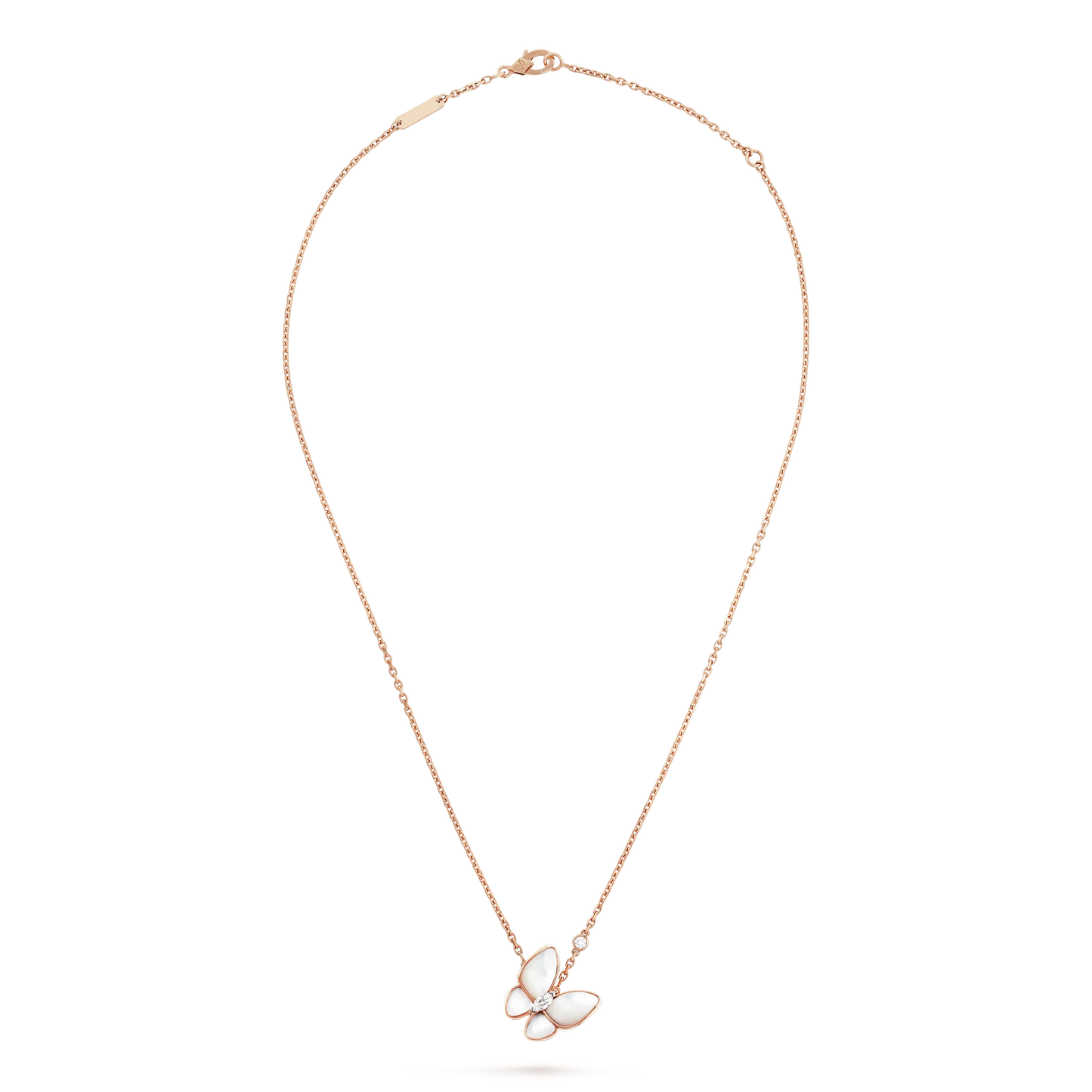 [：Polaidi Jewelry]バタフライ MOP ダイヤモンドネックレス