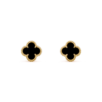 [Perlaura Jewelry ]CLOVER MINI 9.5MM BLACK MOP EARRINGS