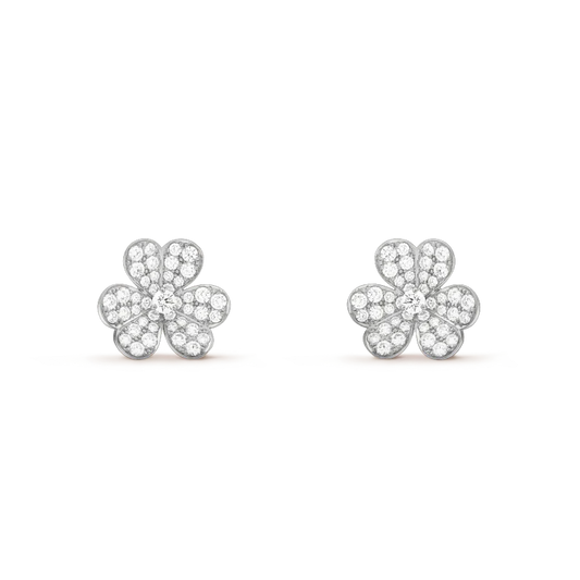[：Polaidi Jewelry]CLOVER COMOS DIAMOND EARRINGS SILVER
