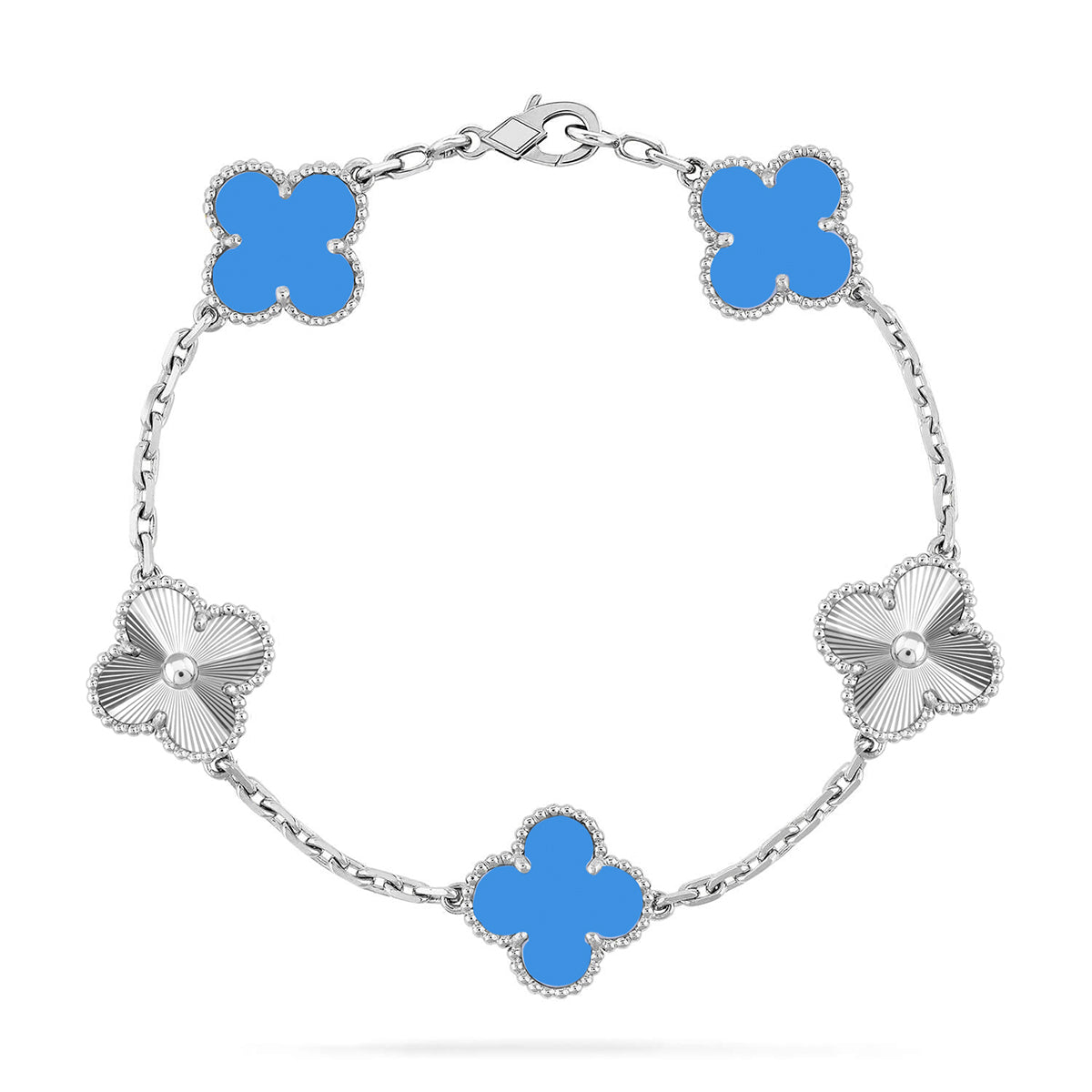 [Polaidi Jewelry] クローバー5モチーフ ブルーアゲート ブレスレット コレクション