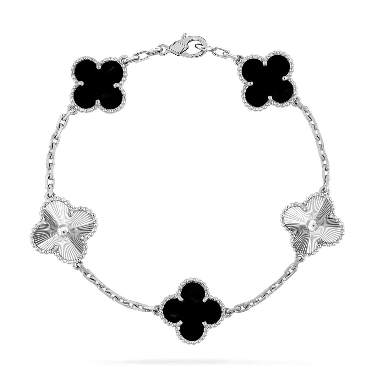 [Polaidi Jewelry] CLOVER 5 MOTIF ONYXS BRACELET COLLECTION