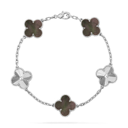 [Polaidi Jewelry] クローバー 5モチーフ グレーマザーオブパール ブレスレットコレクション