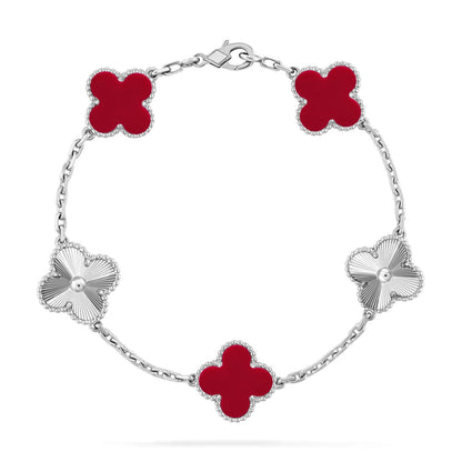 [Polaidi Jewelry] CLOVER 5 MOTIF RED CORNELIAN BRACELET COLLECTION