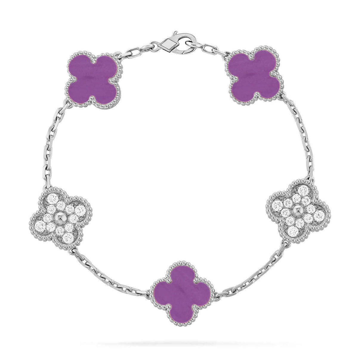 [Polaidi Jewelry] CLOVER 5 MOTIF VIOLET BRACELET COLLECTION